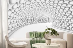 Fototapeta: Abstrakcyjny biały tunel z efektem 3d