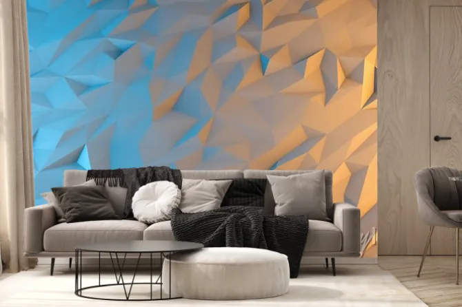 Fototapeta: Abstrakcyjny graficzny wzór w stylu techno z efektem 3d