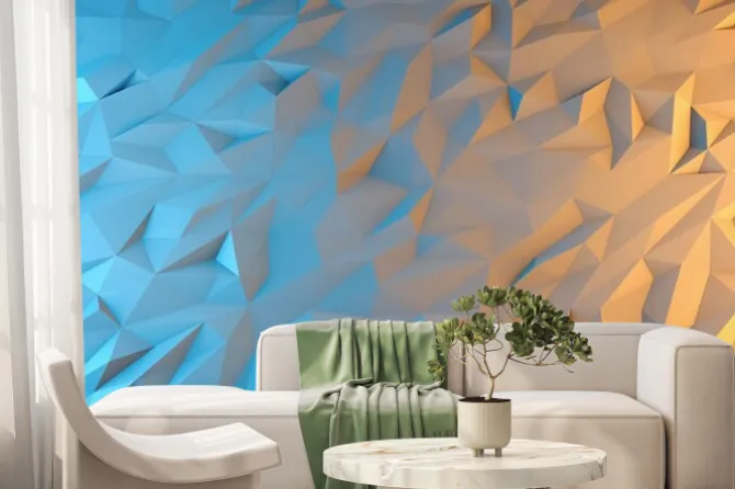 Fototapeta: Abstrakcyjny graficzny wzór w stylu techno z efektem 3d