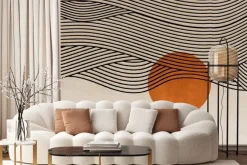 Fototapeta: Abstrakcyjny krajobraz z zachodem słońca