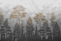 Fototapeta: Abstrakcyjny krajobraz park we mgle