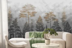 Fototapeta: Abstrakcyjny krajobraz park we mgle