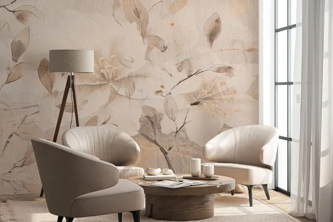 Fototapeta: Abstrakcyjny kwiat w beżowych kolorach