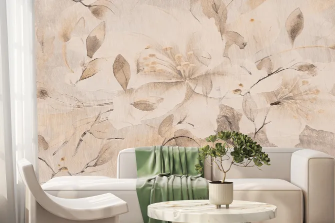 Fototapeta: Abstrakcyjny kwiat w beżowych kolorach