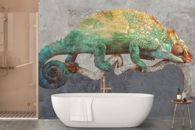 Fototapeta: Abstrakcyjny kameleon na gałęzi