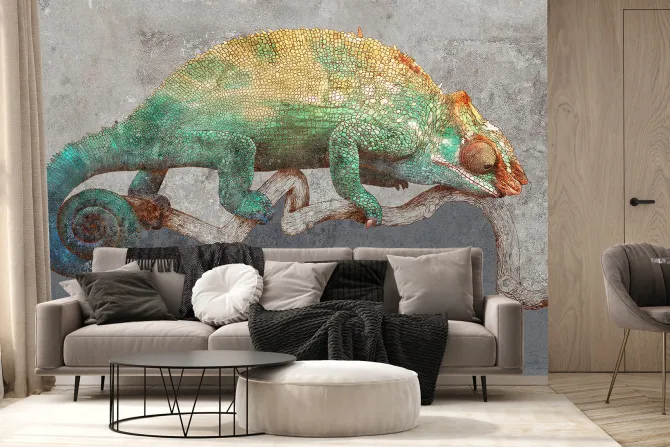 Fototapeta: Abstrakcyjny kameleon na gałęzi