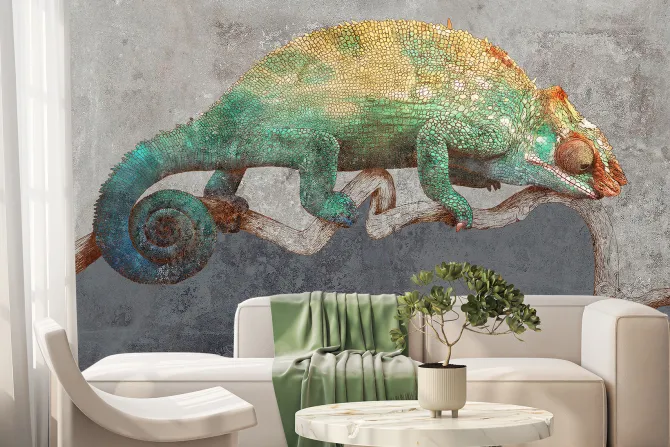 Fototapeta: Abstrakcyjny kameleon na gałęzi