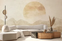 Fototapeta: Abstrakcyjny krajobraz góry i zachód słońca teksturowe tło