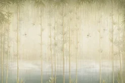 Fototapeta: Abstrakcyjny las bambusowy z ważkami