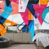 Fototapeta: Abstrakcyjny mural graffiti z geometrycznymi kształtami