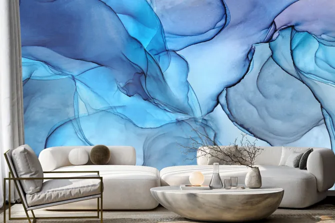 Fototapeta: Abstrakcyjny niebieski marmur deseń