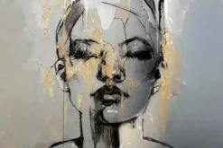 Fototapeta: Abstrakcyjny portret kobiety ze złotem