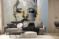 Fototapeta: Abstrakcyjny portret kobiety ze złotem