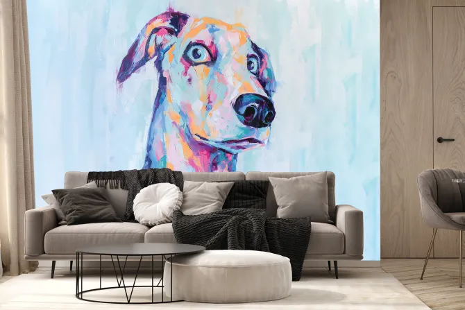 Fototapeta: Abstrakcyjny portret psa w stylu malunku farbą