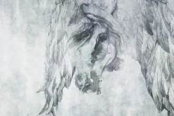 Fototapeta: Abstrakcyjny portret konia na betonowej ścianie