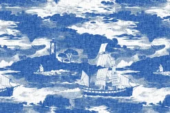 Fototapeta: Abstrakcyjny pejzaż morski w niebieskich odcieniach