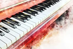 Fototapeta: Abstrakcyjny pomarańczowy fortepian