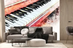 Fototapeta: Abstrakcyjny pomarańczowy fortepian
