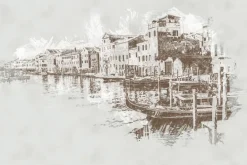 Fototapeta: Abstrakcyjny rysunek krajobrazu wenecji