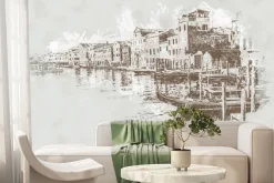 Fototapeta: Abstrakcyjny rysunek krajobrazu wenecji