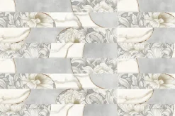 Fototapeta: Abstrakcyjny szary wzór z kwiatami