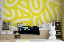 Fototapeta: Abstrakcyjny żółty wzór w nieregularne kreski