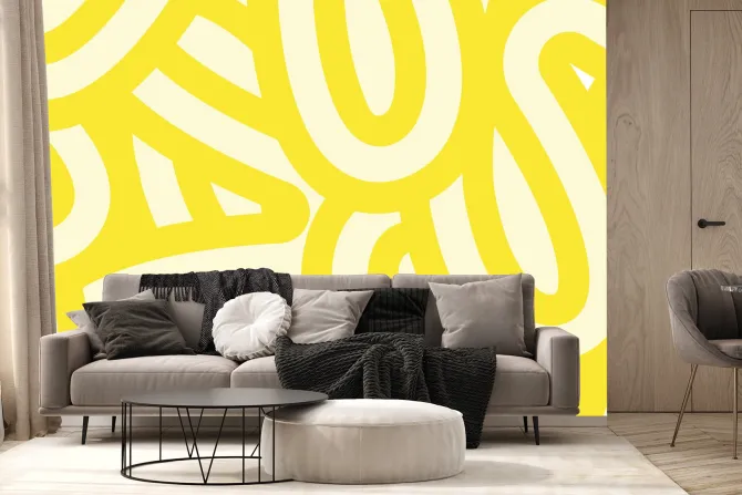 Fototapeta: Abstrakcyjny żółty wzór w nieregularne kreski