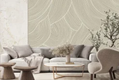 Fototapeta: Abstrakcyjny wzór jasne linie na beżowym tle