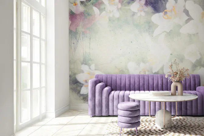 Fototapeta: Abstrakcyjny wzór z kwiatami