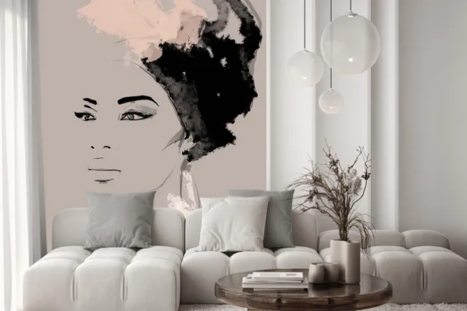 Fototapeta: African american illustration for fashion banner. trendy woman