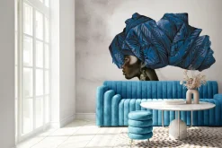 Fototapeta: Afrykańska kobieta z niebieskim turbanem