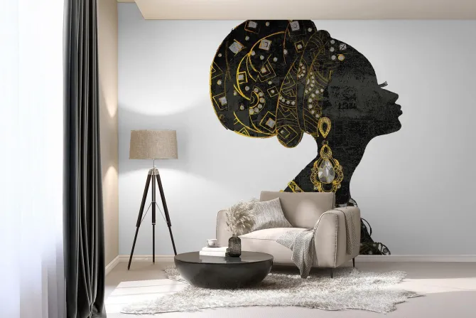 Fototapeta: Afrykańska kobieta w złotej biżuterii