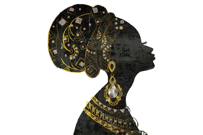 Fototapeta: Afrykańska kobieta w złotej biżuterii