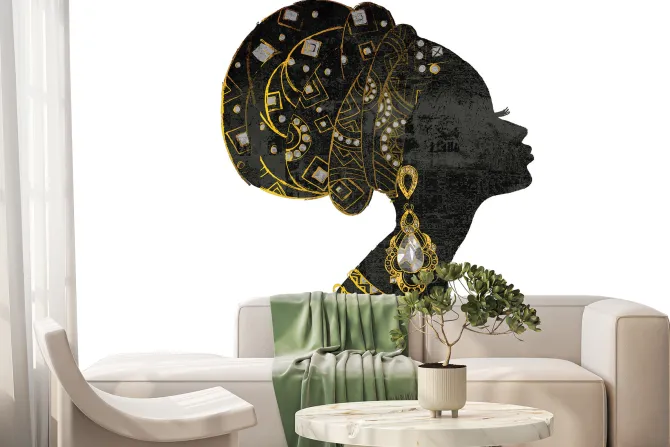 Fototapeta: Afrykańska kobieta w złotej biżuterii