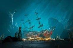 Fototapeta: Żaglowiec w mrocznych wodach oceanu