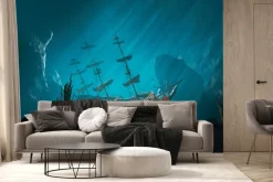 Fototapeta: Żaglowiec w mrocznych wodach oceanu