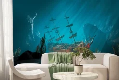 Fototapeta: Żaglowiec w mrocznych wodach oceanu