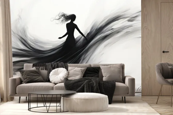 Fototapeta: Ai generated. ai generative. geometric abstract shape dancing