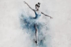 Fototapeta: Akwarela baletnicy na betonowym tle