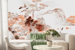 Fototapeta: Akwarela japońskiego ogrodu