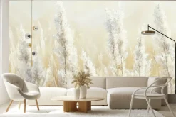 Fototapeta: Akwarela łąki z suchymi trawami