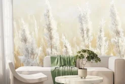 Fototapeta: Akwarela łąki z suchymi trawami