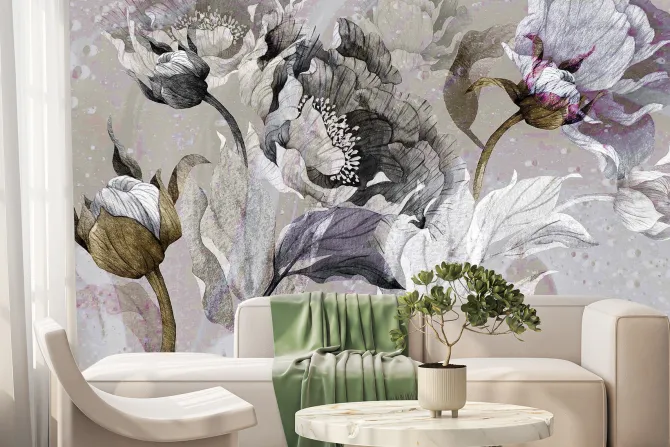 Fototapeta: Akwarela kwitnących tulipanów