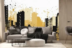 Fototapeta: Akwarela miasta z wysokimi budynkami