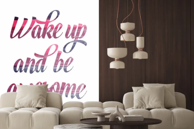 Fototapeta: Akwarela motywacyjny cytat. "obudź się i być niesamowite".