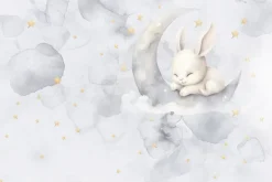 Fototapeta: Akwarela nieba z króliczkiem na księżycu