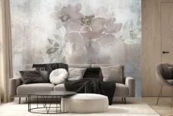 Fototapeta: Akwarela z kwitem na betonie