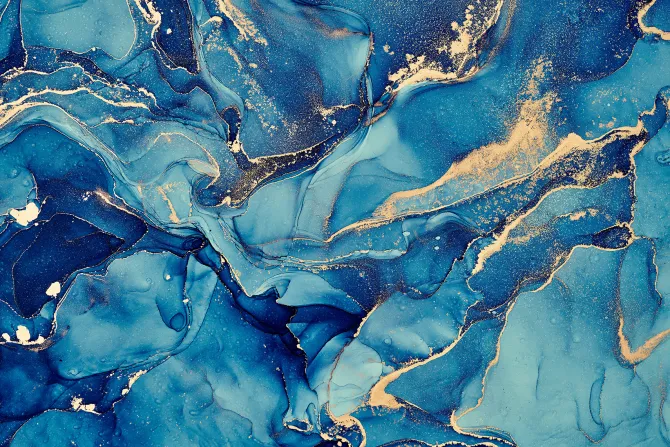 Fototapeta: Akwarelowa abstrakcja niebieski marmur