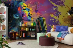 Fototapeta: Akwarelowa abstrakcja śpiewającej kobiety