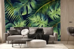 Fototapeta: Akwarelowa kompozycja z egzotycznych liści